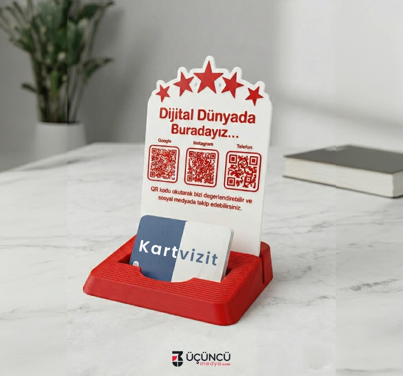 Çok Fonksiyonlu Masaüstü QR Standı