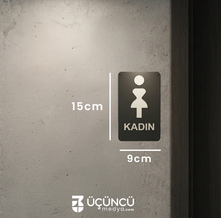 Modern Tasarım Kadın & Erkek Tuvalet (WC) Kapı Tabelası